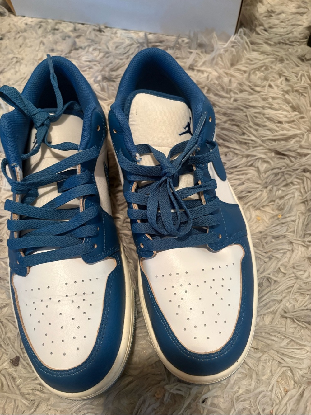 Men's Blue and White Low-Top Sneakers - Brand: